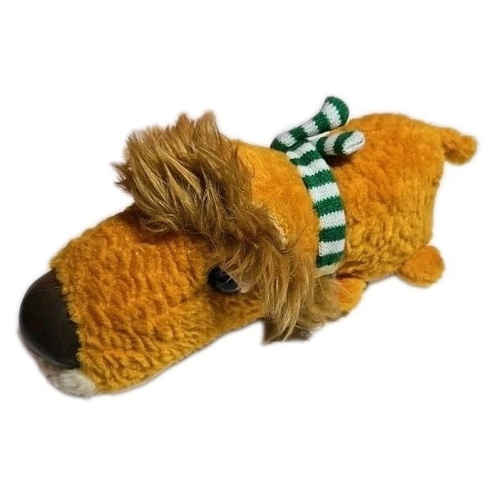 RARE LENNY LION 11" AURORA Plush Stuffed Animal Big Nose Handmade Striped Scarf